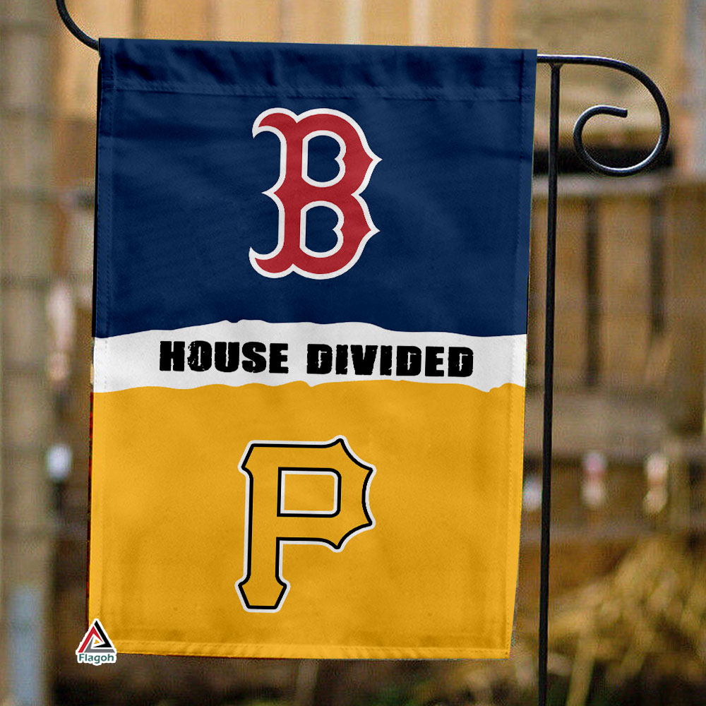 Red Sox vs Pirates House Divided Flag, MLB House Divided Flag