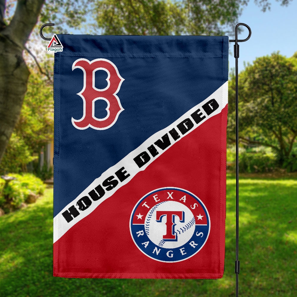 Red Sox vs Rangers House Divided Flag, MLB House Divided Flag