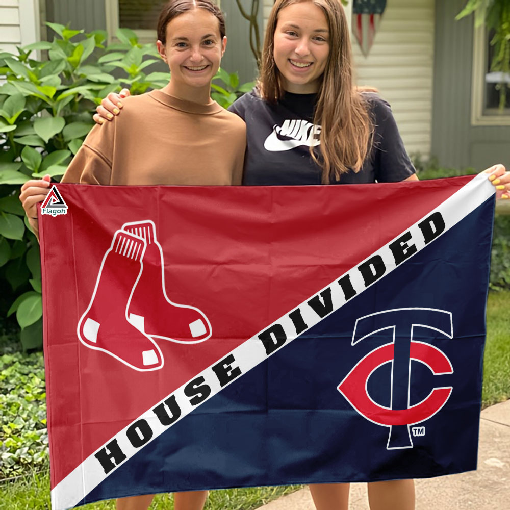 Red Sox vs Twins House Divided Flag, MLB House Divided Flag - Image 3