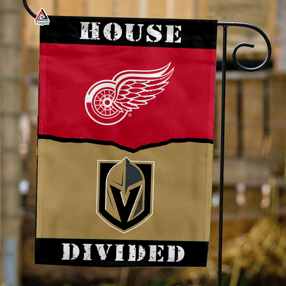 Red Wings vs Golden Knights House Divided Flag, NHL House Divided Flag