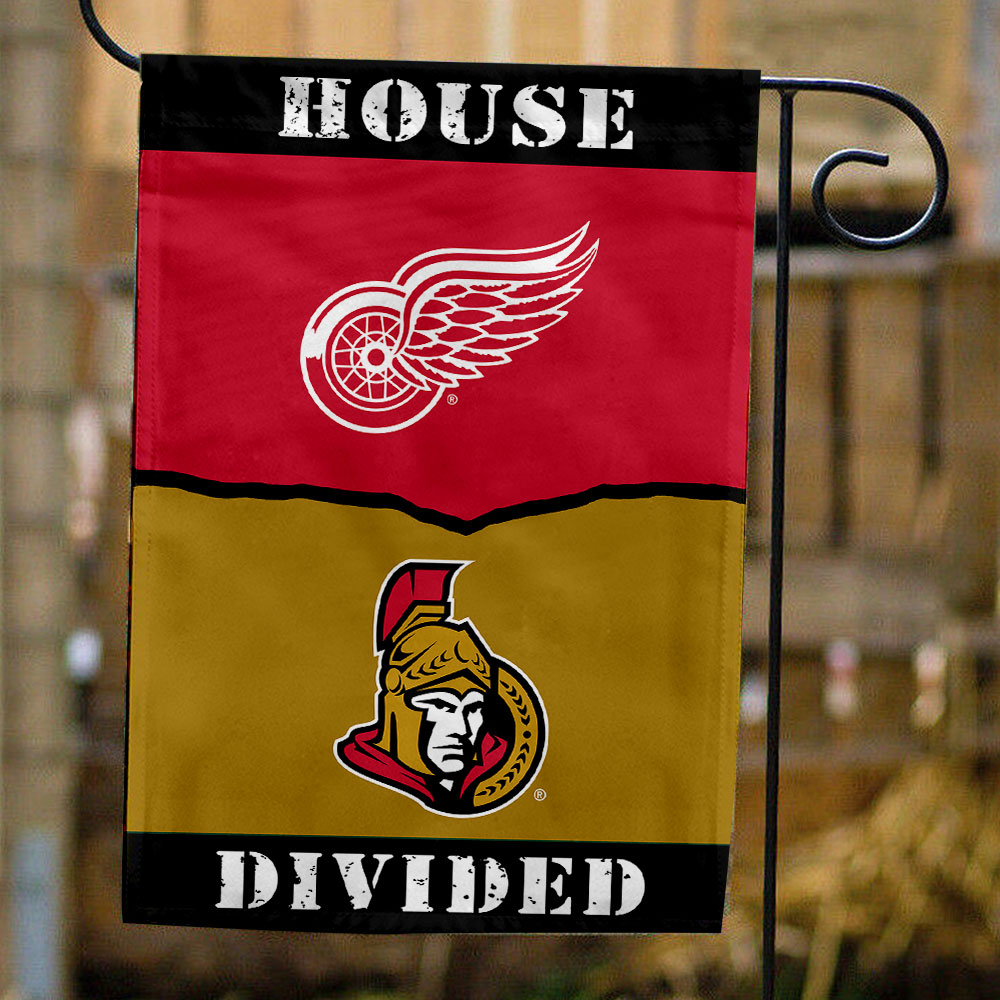 Red Wings vs Senators House Divided Flag, NHL House Divided Flag