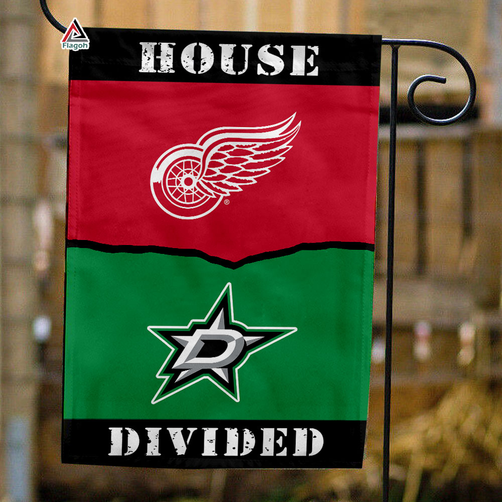 Red Wings vs Stars House Divided Flag, NHL House Divided Flag