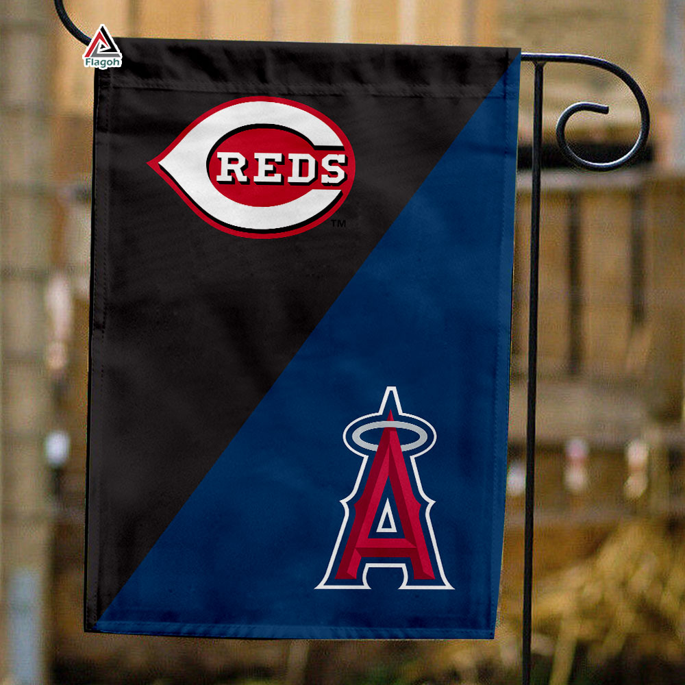 Reds vs Angels House Divided Flag, MLB House Divided Flag