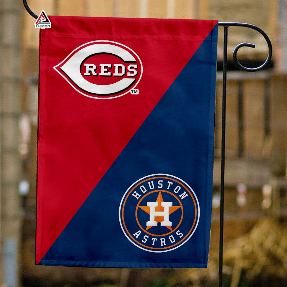 Reds vs Astros House Divided Flag, MLB House Divided Flag