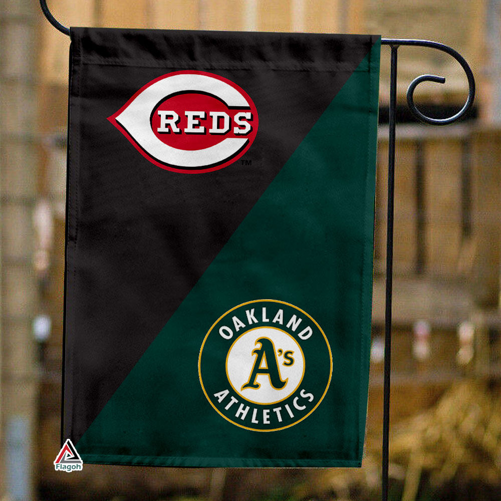 Reds vs Athletics House Divided Flag, MLB House Divided Flag