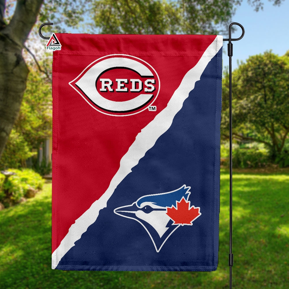 Reds vs Blue Jays House Divided Flag, MLB House Divided Flag
