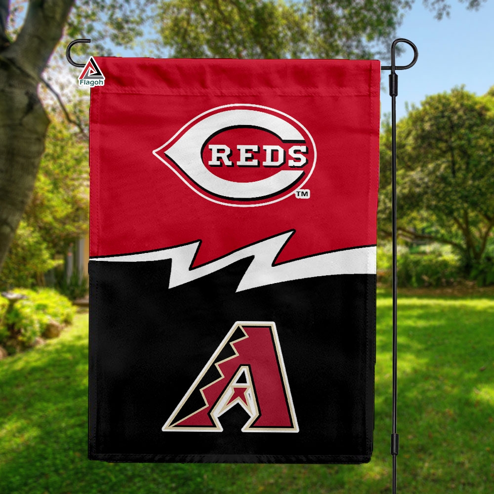 Reds vs Diamondbacks House Divided Flag, MLB House Divided Flag
