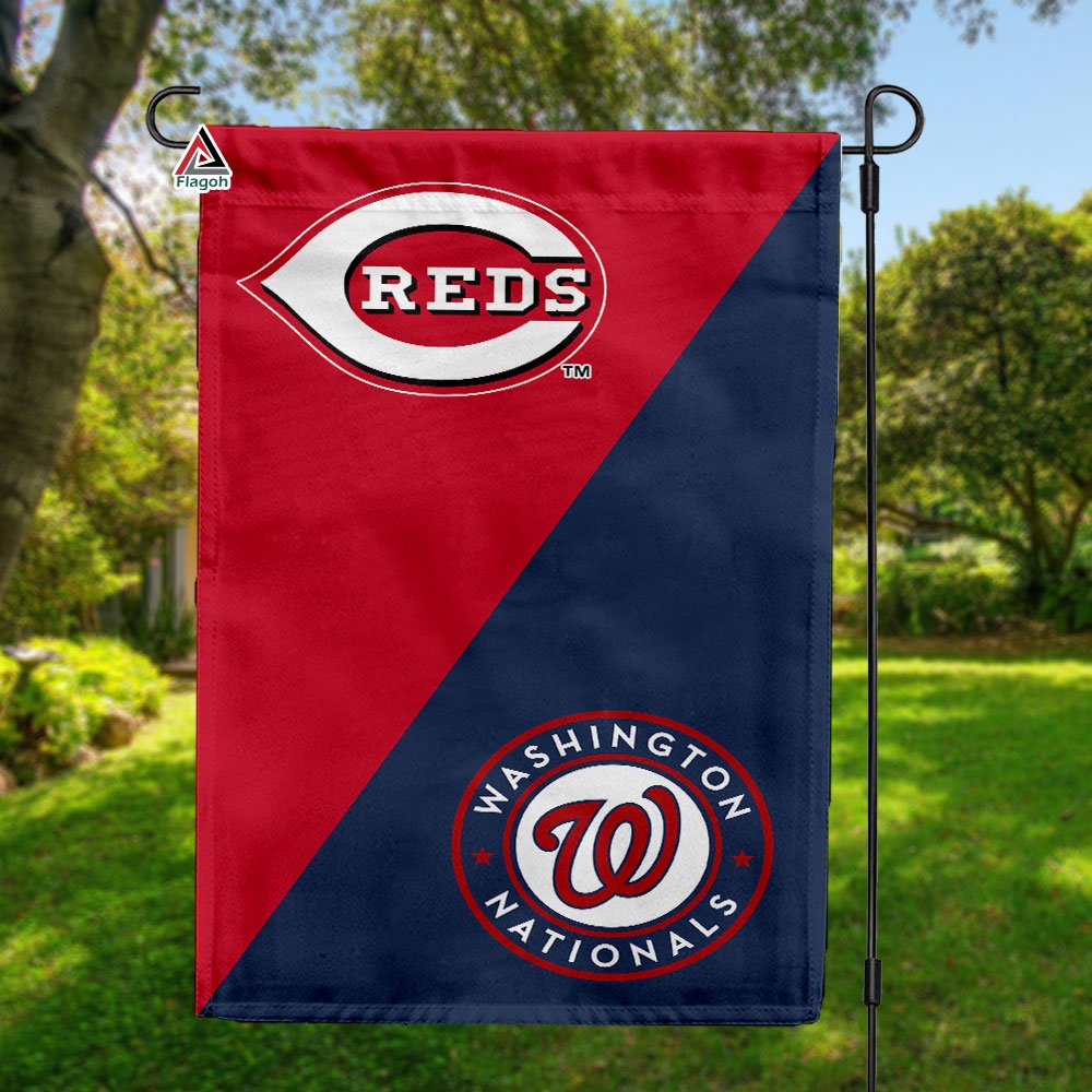 Reds vs Nationals House Divided Flag, MLB House Divided Flag