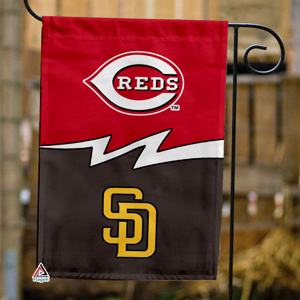 Reds vs Padres House Divided Flag, MLB House Divided Flag