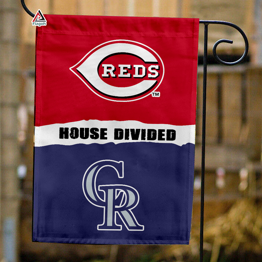 Reds vs Rockies House Divided Flag, MLB House Divided Flag