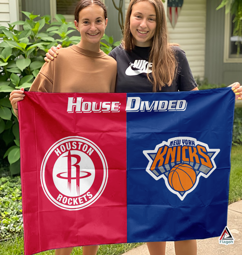 Rockets vs Knicks House Divided Flag, NBA House Divided Flag - Image 3