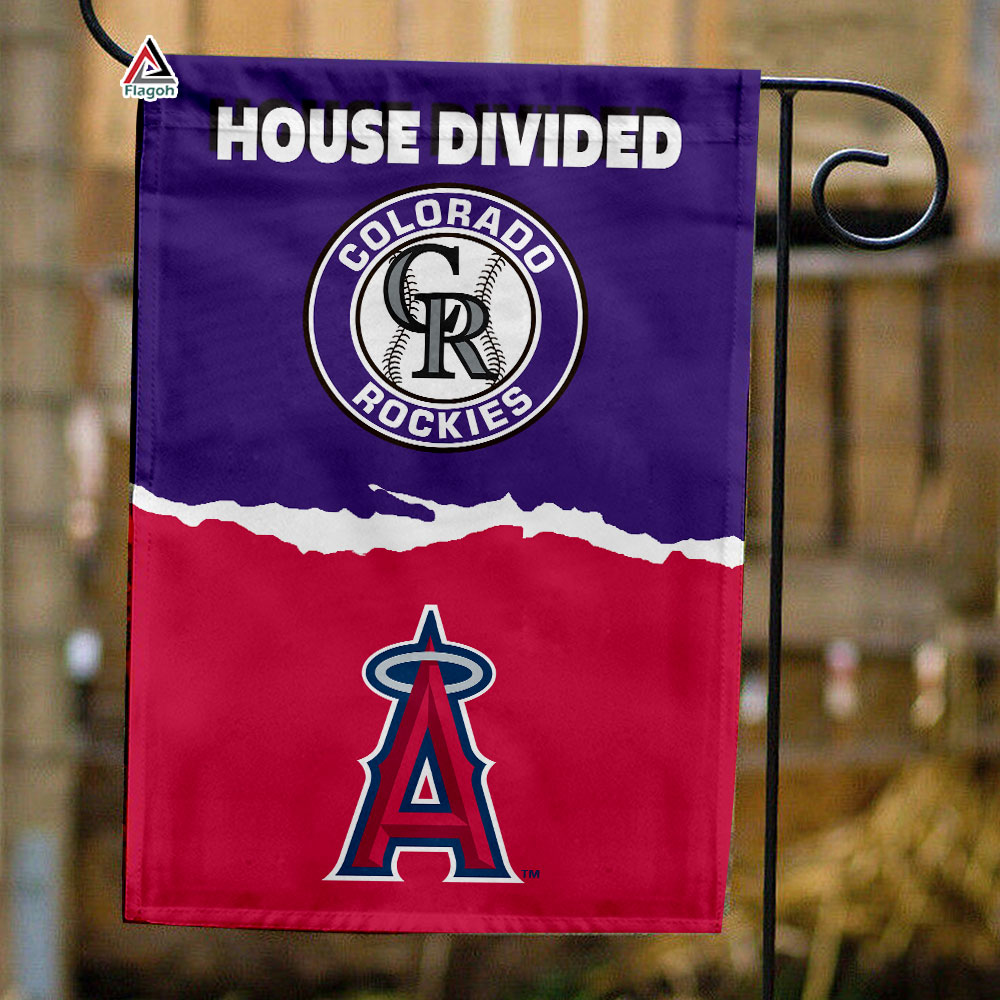 Rockies vs Angels House Divided Flag, MLB House Divided Flag