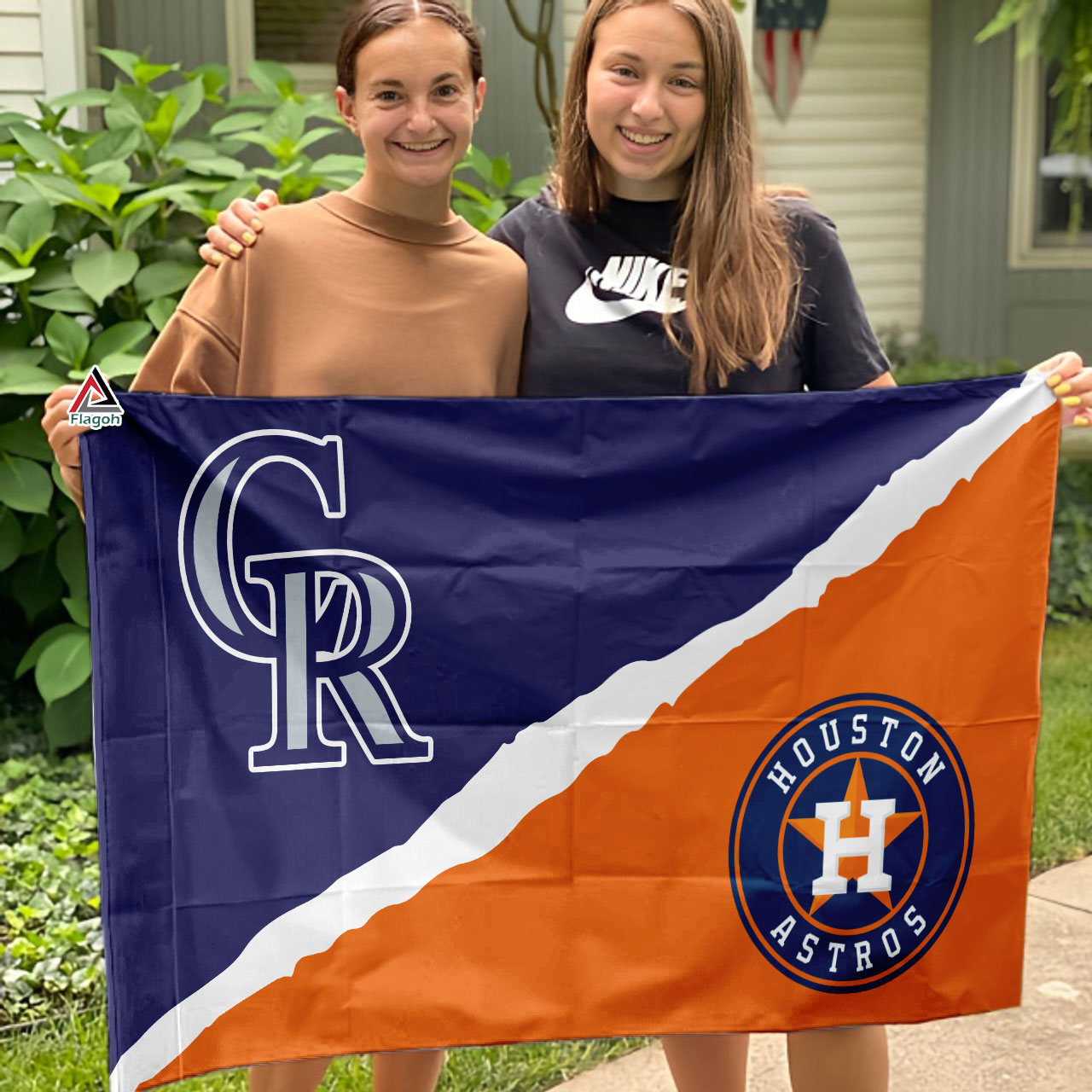 Rockies vs Astros House Divided Flag, MLB House Divided Flag - Image 3