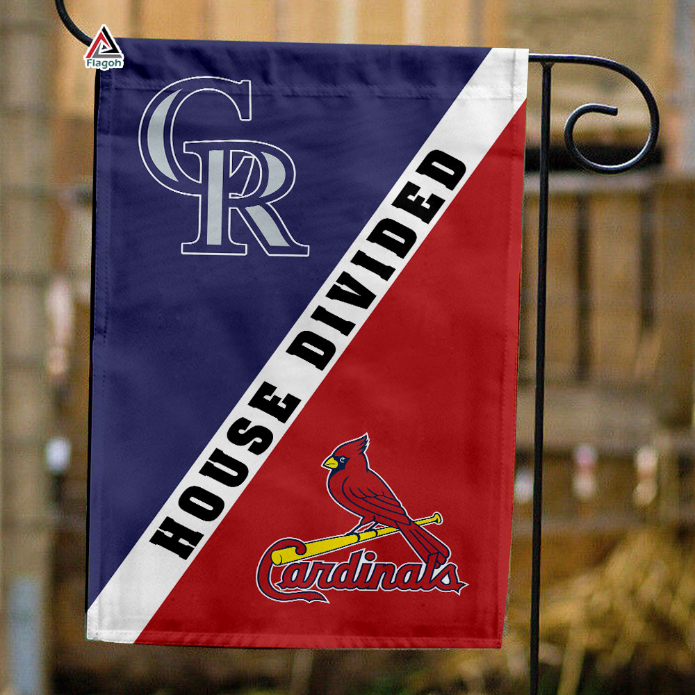 Rockies vs Cardinals House Divided Flag, MLB House Divided Flag