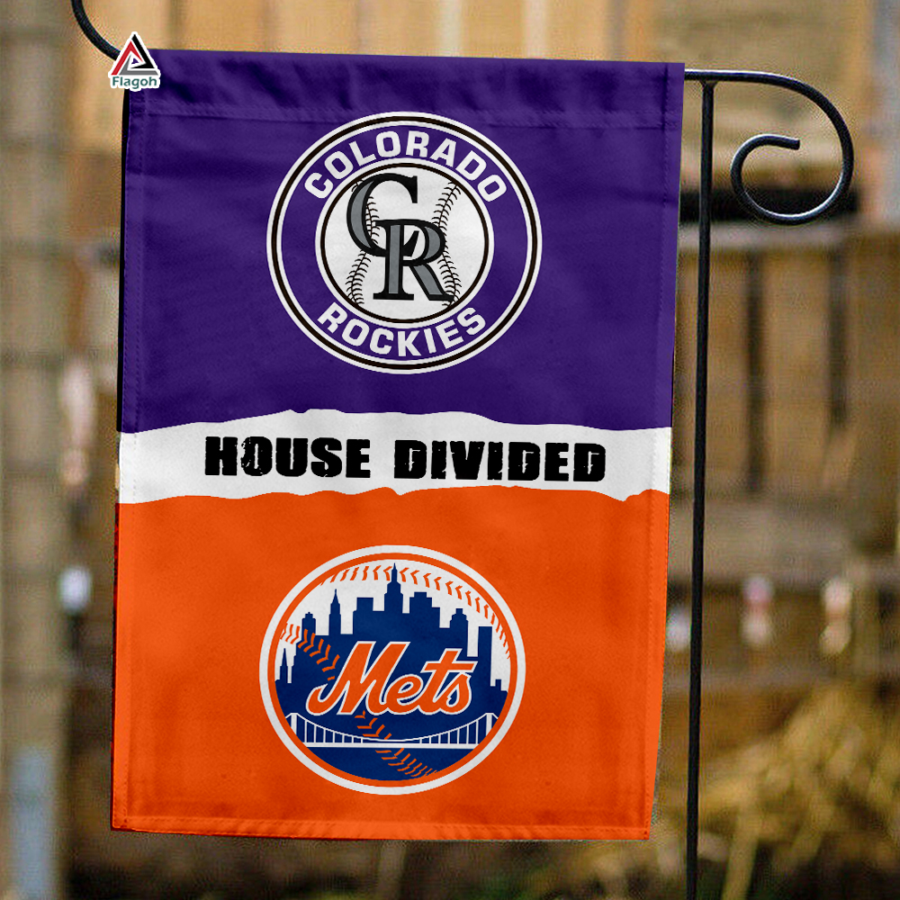 Rockies vs Mets House Divided Flag, MLB House Divided Flag