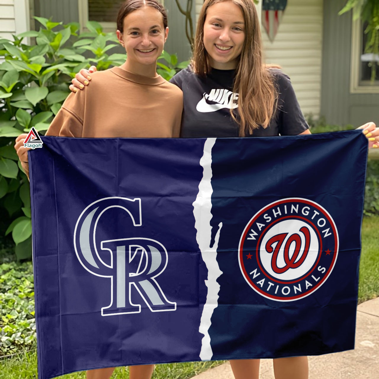Rockies vs Nationals House Divided Flag, MLB House Divided Flag - Image 3