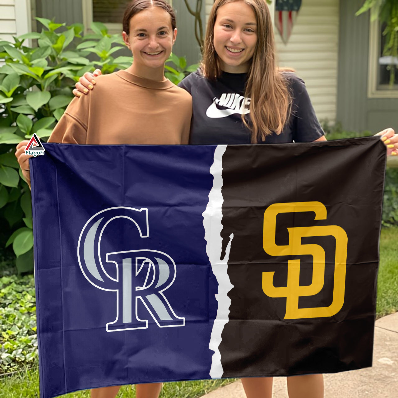 Rockies vs Padres House Divided Flag, MLB House Divided Flag - Image 3