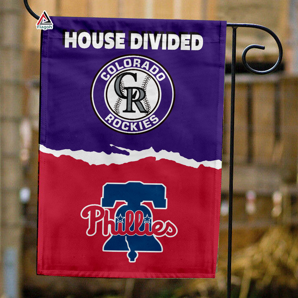Rockies vs Phillies House Divided Flag, MLB House Divided Flag