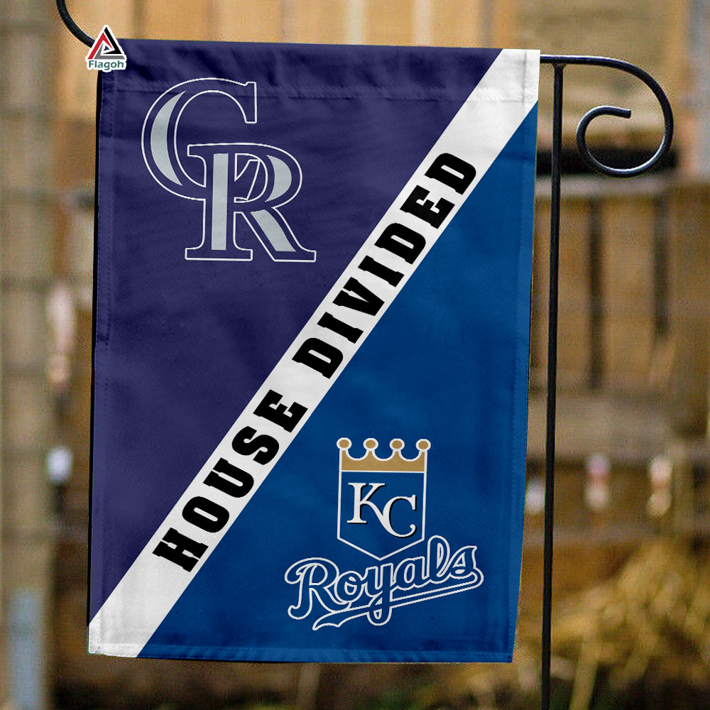 Rockies vs Royals House Divided Flag, MLB House Divided Flag