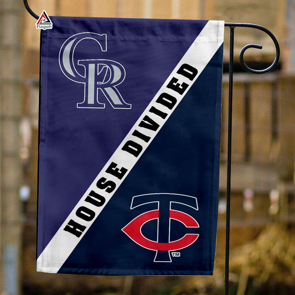 Rockies vs Twins House Divided Flag, MLB House Divided Flag
