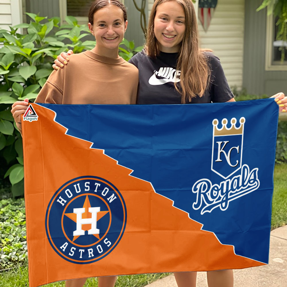 Royals vs Astros House Divided Flag, MLB House Divided Flag - Image 3