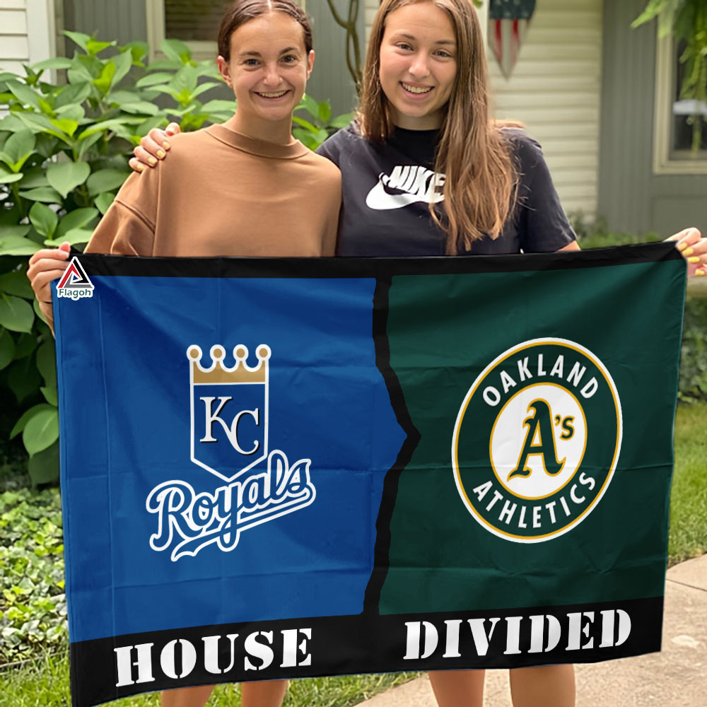Royals vs Athletics House Divided Flag, MLB House Divided Flag - Image 3