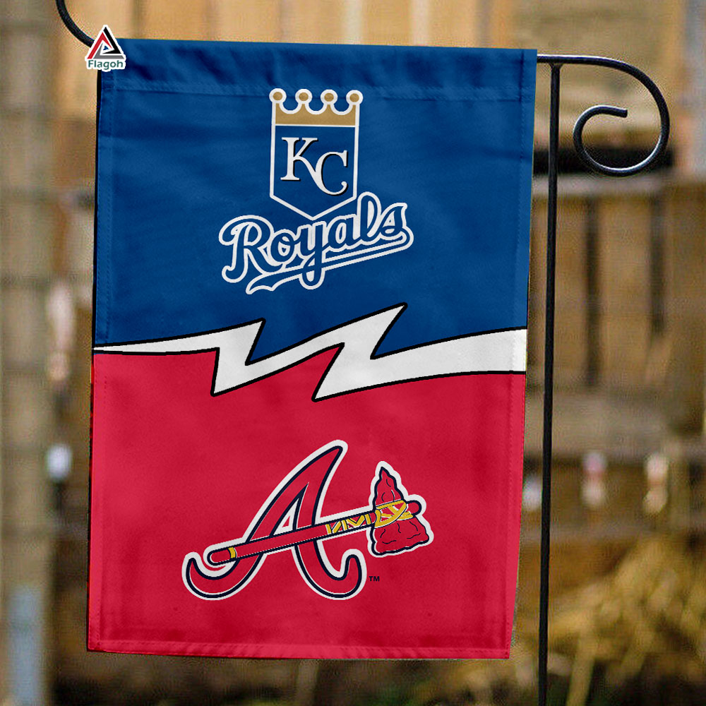 Royals vs Braves House Divided Flag, MLB House Divided Flag