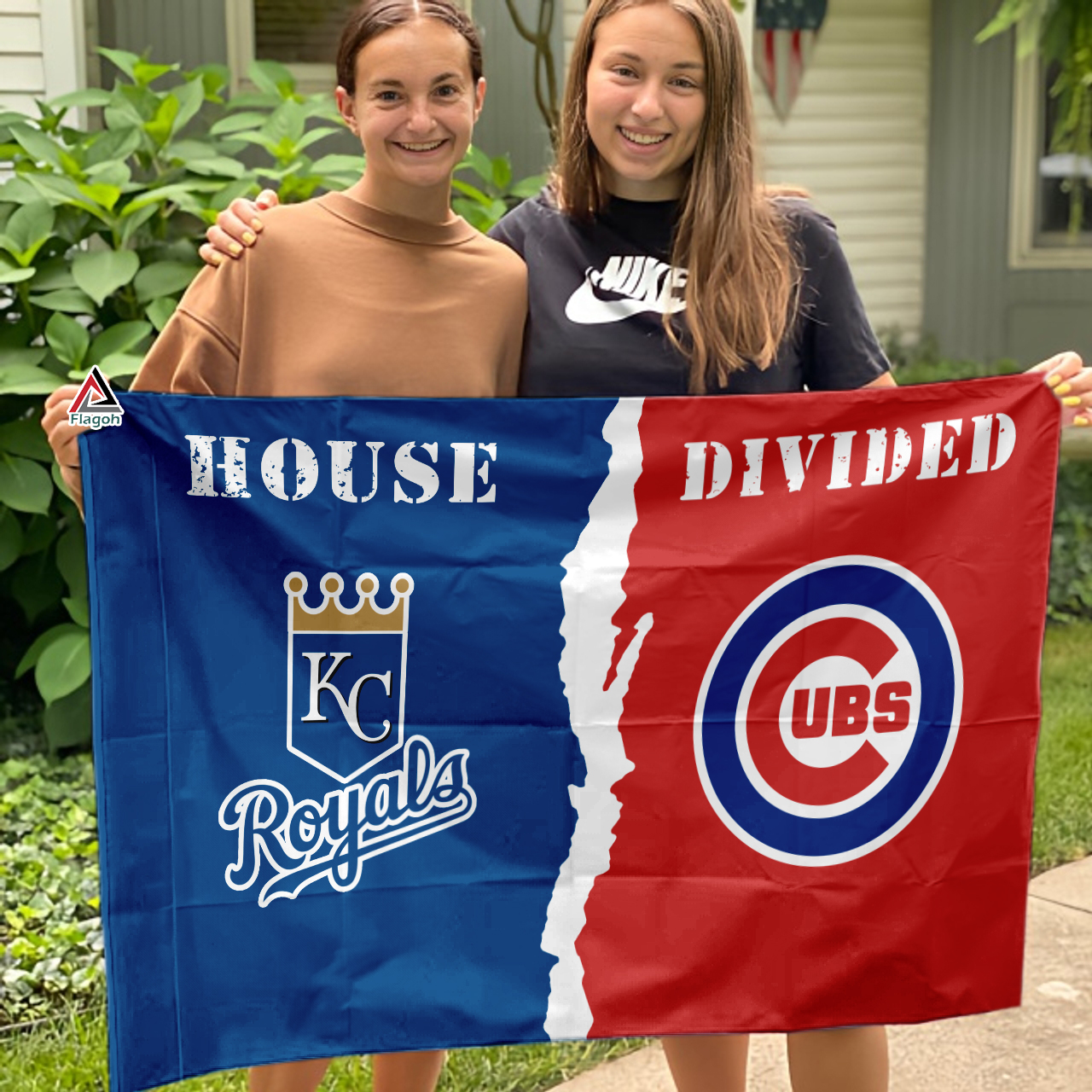 Royals vs Cubs House Divided Flag, MLB House Divided Flag - Image 3