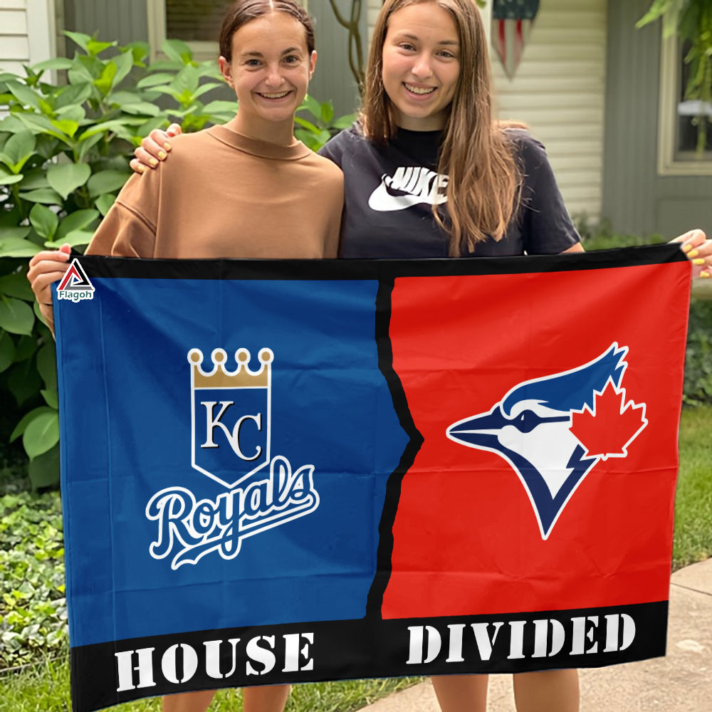 Royals vs Jays House Divided Flag, MLB House Divided Flag - Image 3