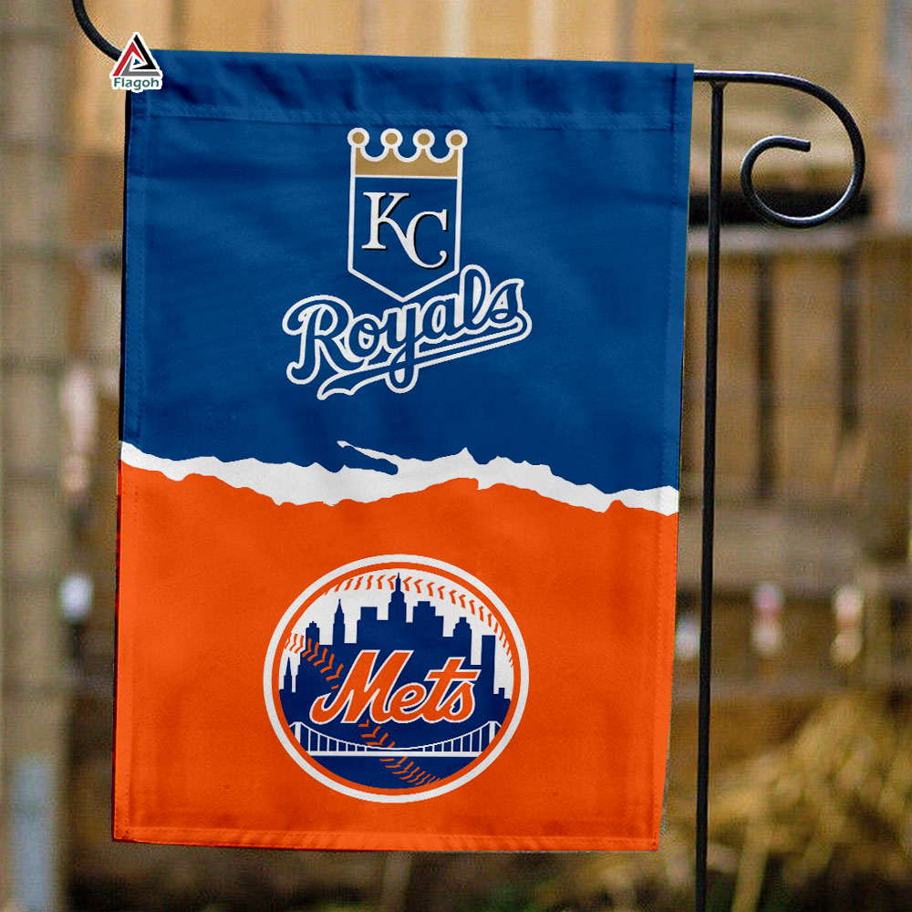 Royals vs Mets House Divided Flag, MLB House Divided Flag