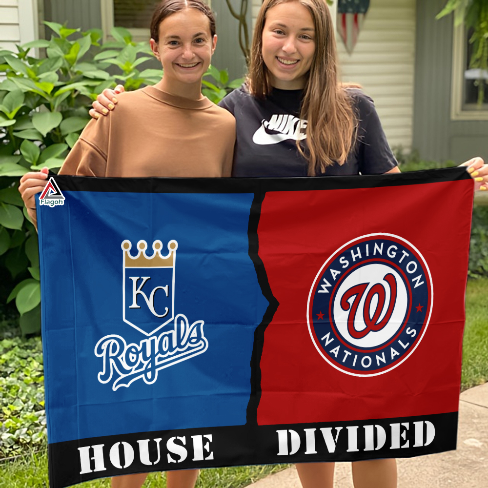 Royals vs Nationals House Divided Flag, MLB House Divided Flag - Image 3