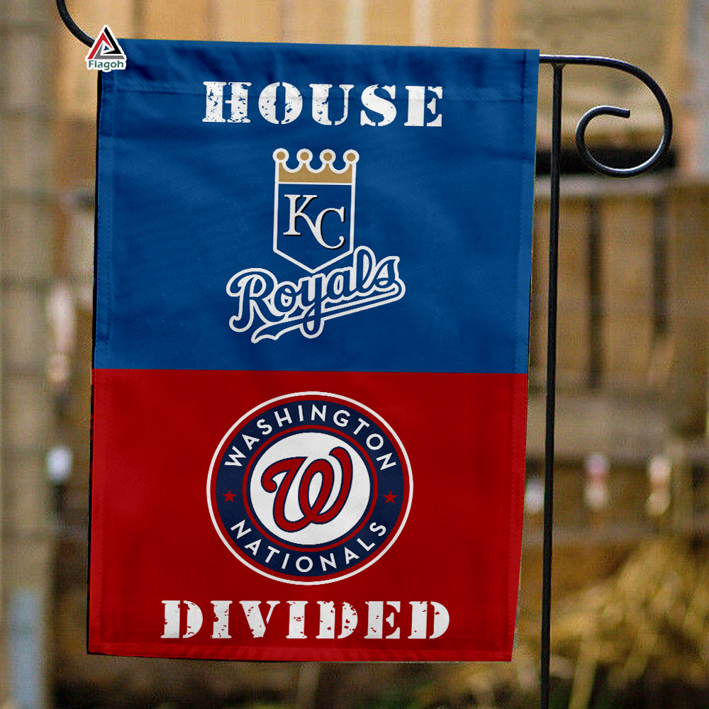 Royals vs Nationals House Divided Flag, MLB House Divided Flag