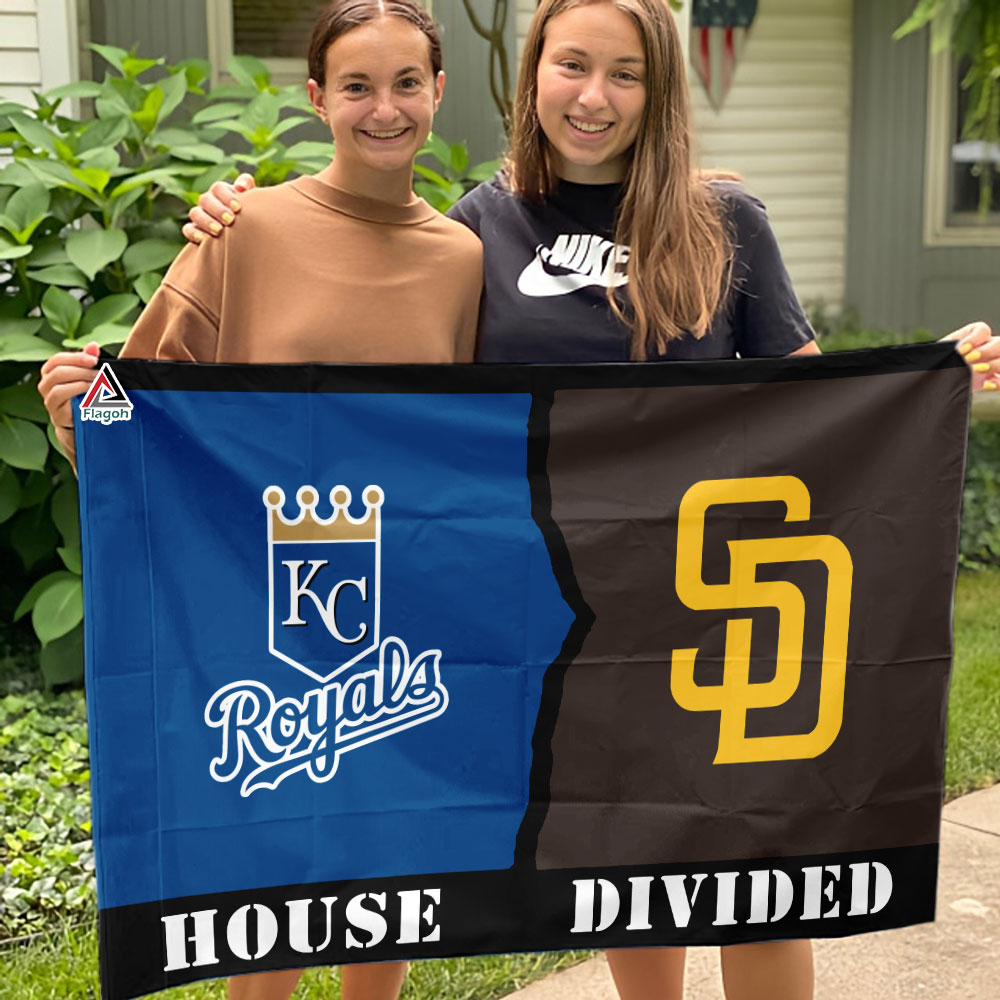 Royals vs Padres House Divided Flag, MLB House Divided Flag - Image 3
