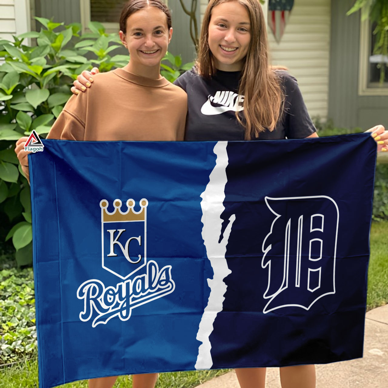 Royals vs Tigers House Divided Flag, MLB House Divided Flag - Image 3