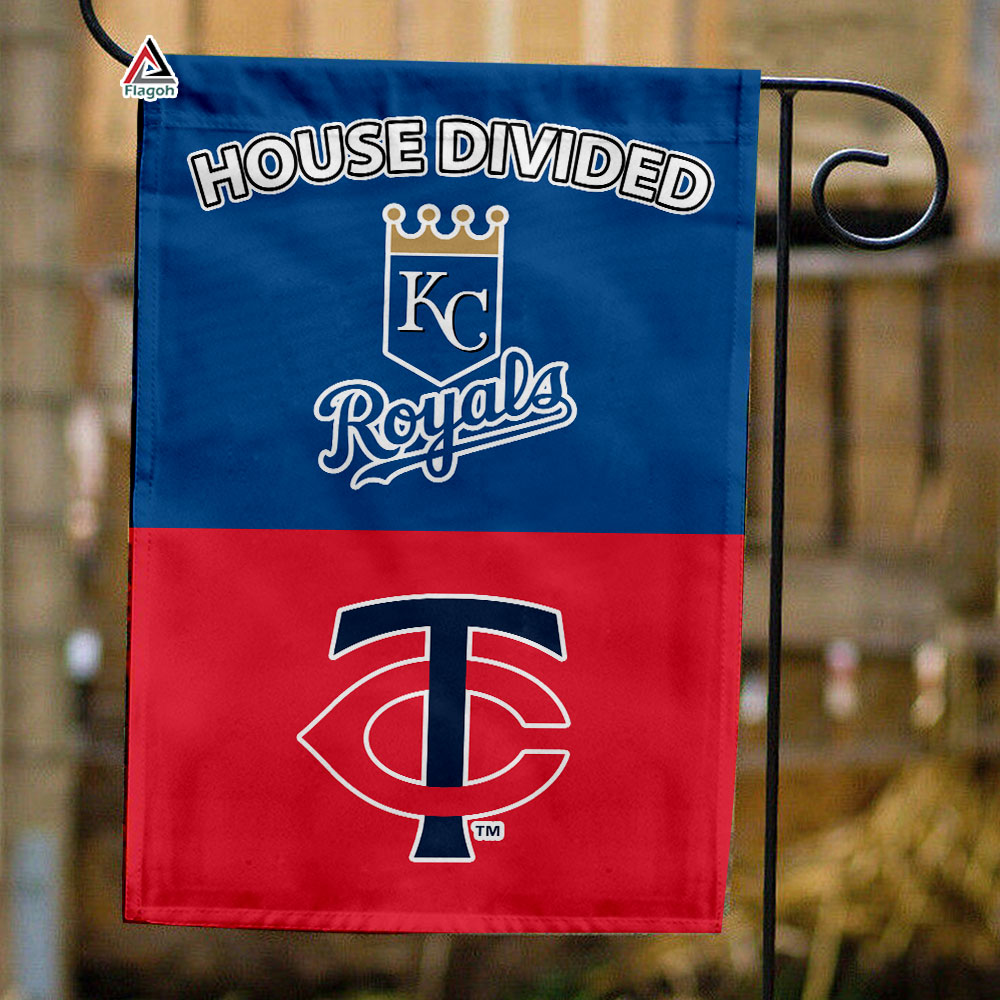 Royals vs Twins House Divided Flag, MLB House Divided Flag