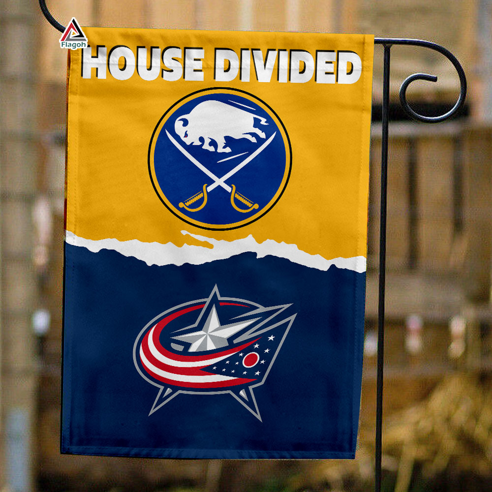 Sabres vs Blue Jackets House Divided Flag, NHL House Divided Flag