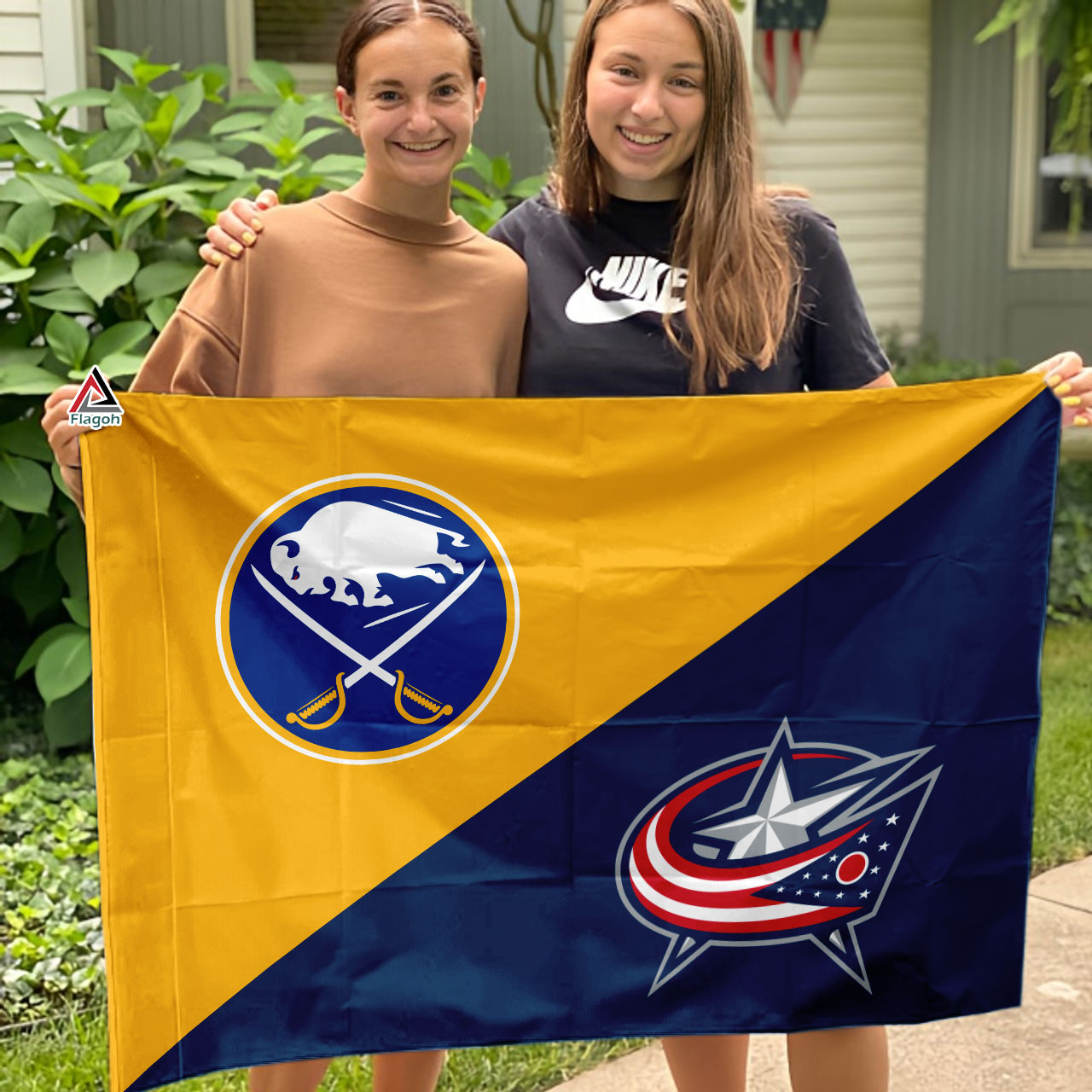 Sabres vs Blue Jackets House Divided Flag, NHL House Divided Flag - Image 3