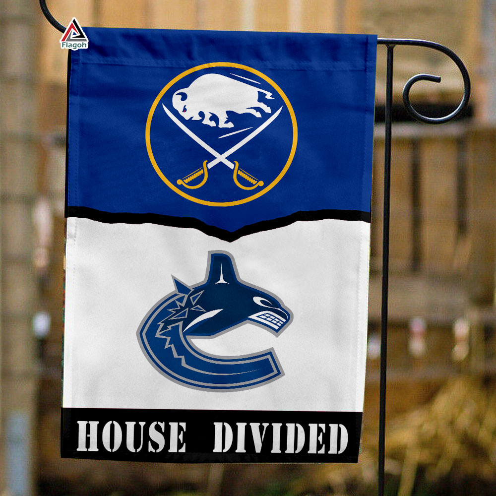 Sabres vs Canucks House Divided Flag, NHL House Divided Flag