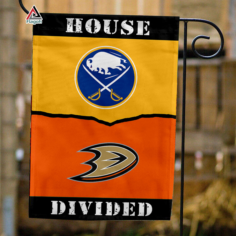 Sabres vs Ducks House Divided Flag, NHL House Divided Flag