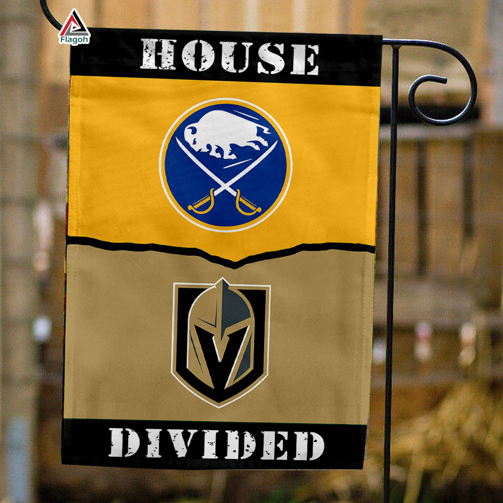 Sabres vs Golden Knights House Divided Flag, NHL House Divided Flag