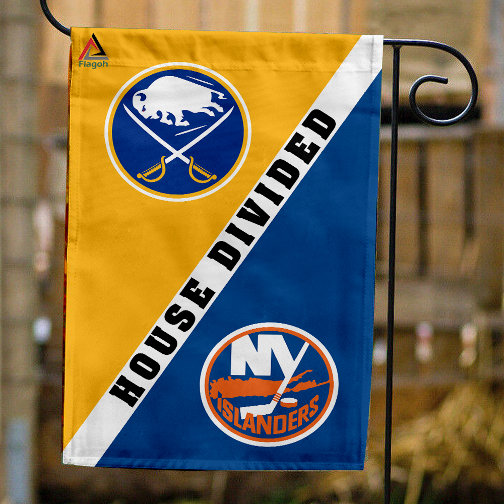 Sabres vs Islanders House Divided Flag, NHL House Divided Flag