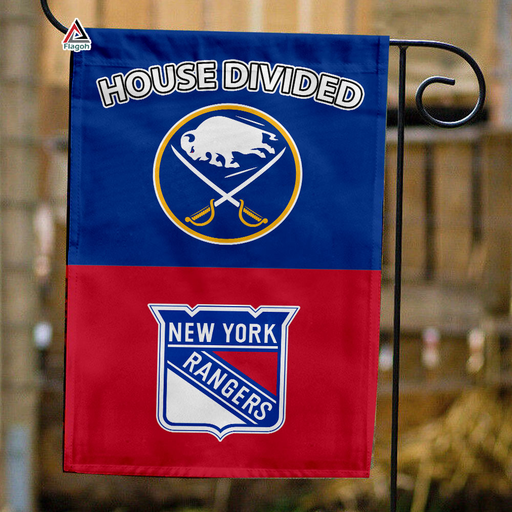 Sabres vs Rangers House Divided Flag, NHL House Divided Flag