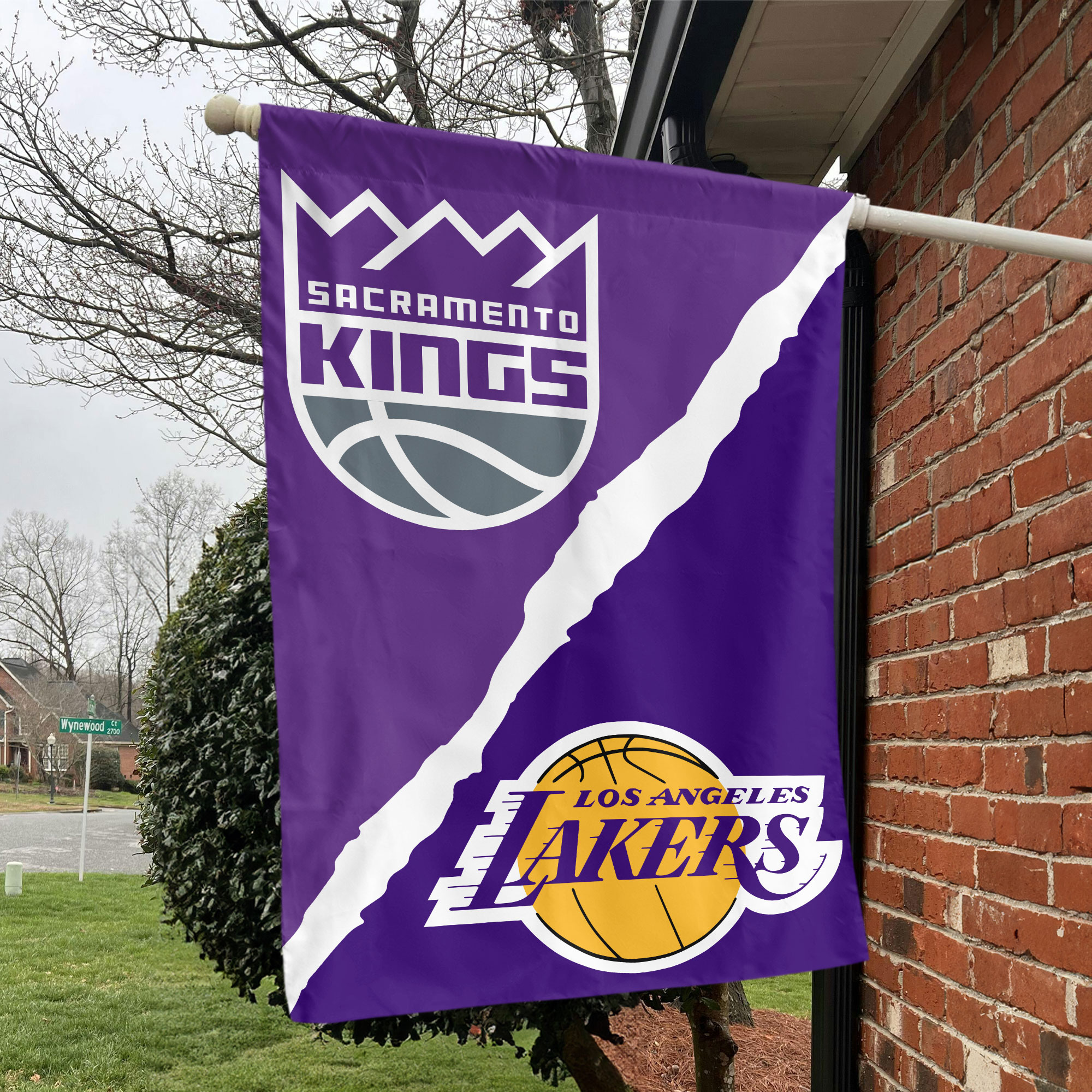Sacramento vs Los Angeles House Divided Flag, NBA House Divided Flag