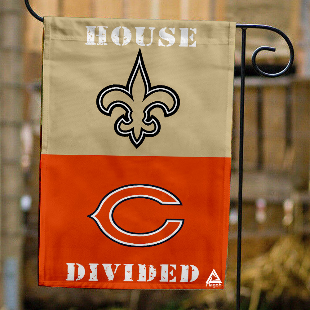 Saints vs Bears House Divided Flag, NFL House Divided Flag