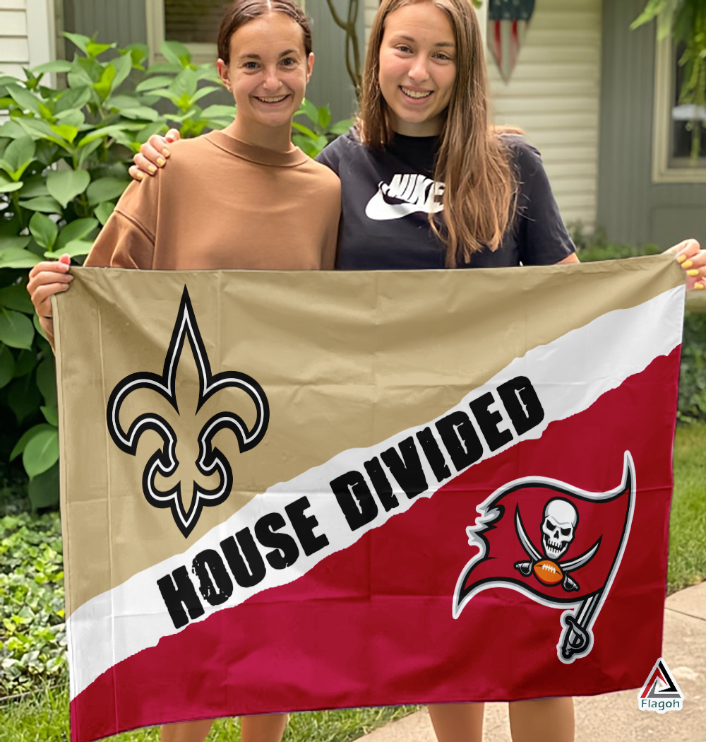 Saints vs Buccaneers House Divided Flag, NFL House Divided Flag - Image 3