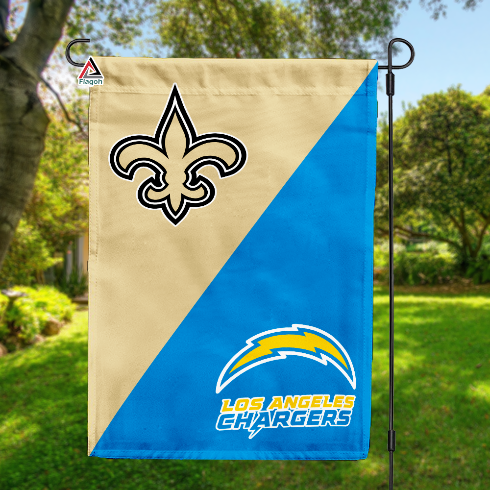 Saints vs Chargers House Divided Flag, NFL House Divided Flag