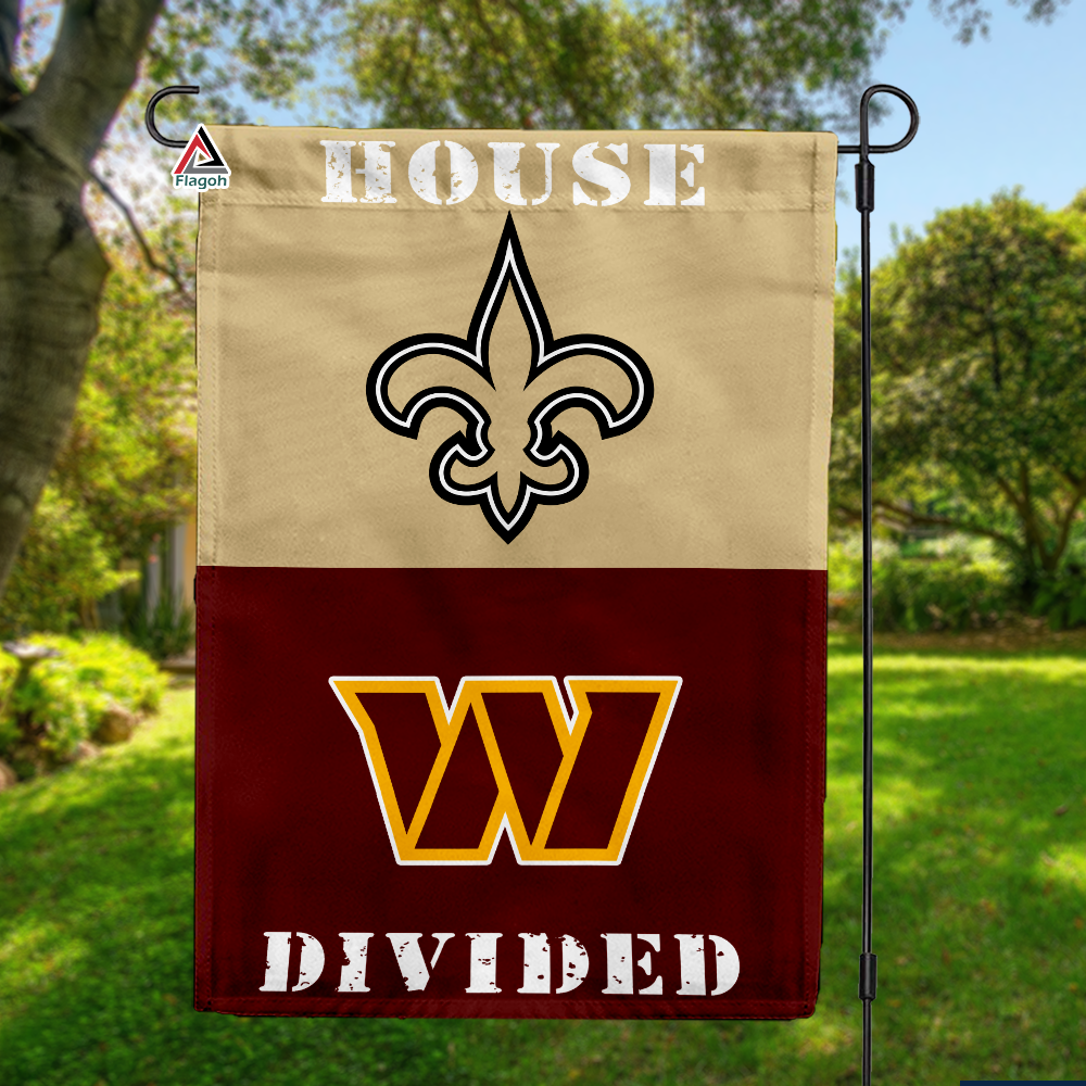 Saints vs Commanders House Divided Flag, NFL House Divided Flag