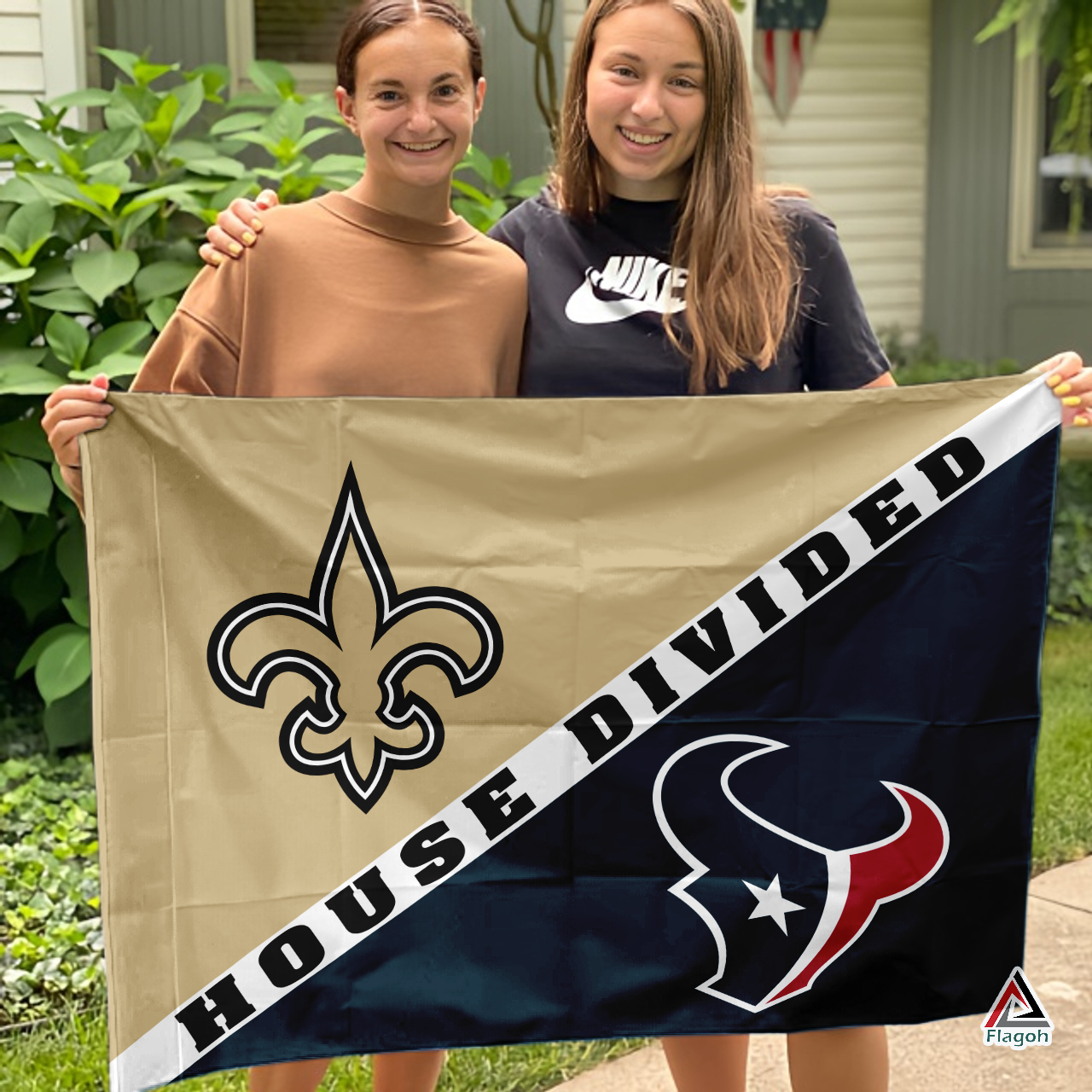 Saints vs Texans House Divided Flag, NFL House Divided Flag - Image 3