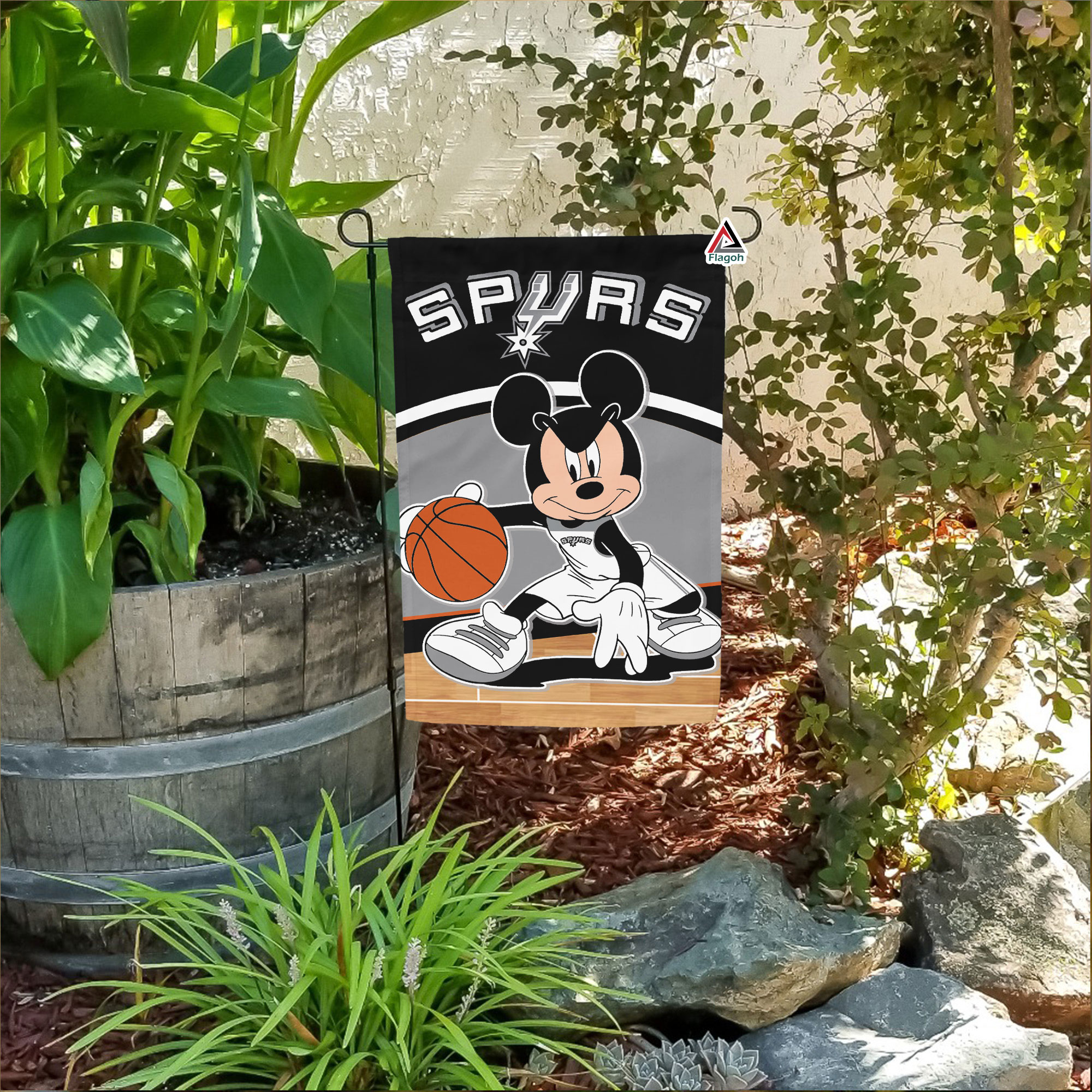 San Antonio Spurs x Mickey Basketball Flag, NBA Premium Flag - Image 3