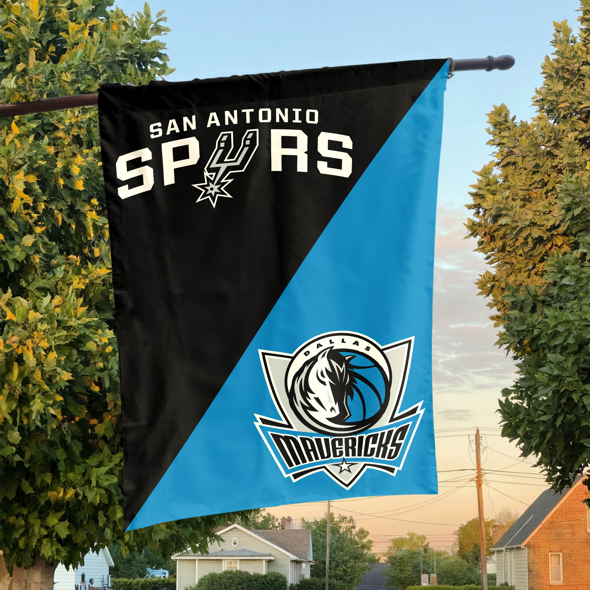San Antonio vs Dallas House Divided Flag, NBA House Divided Flag